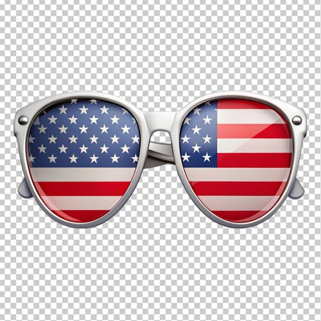 sunglasses USA flag on transparent background