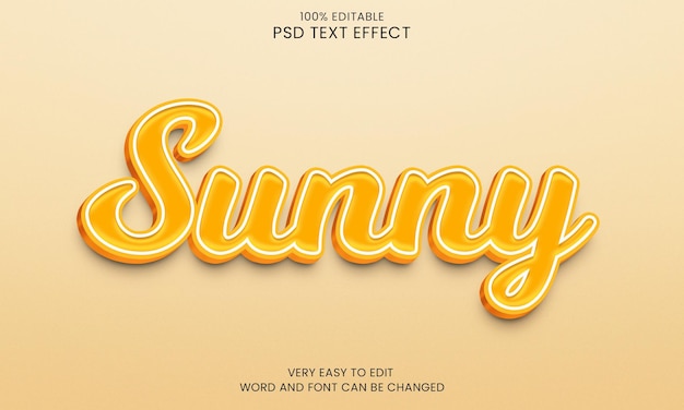 Sunny 3d text effect psd file