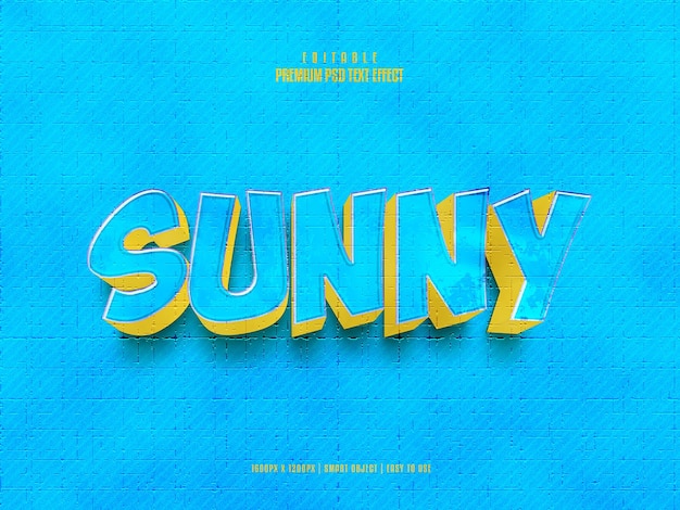 Sunny editable premium 3d psd text effect