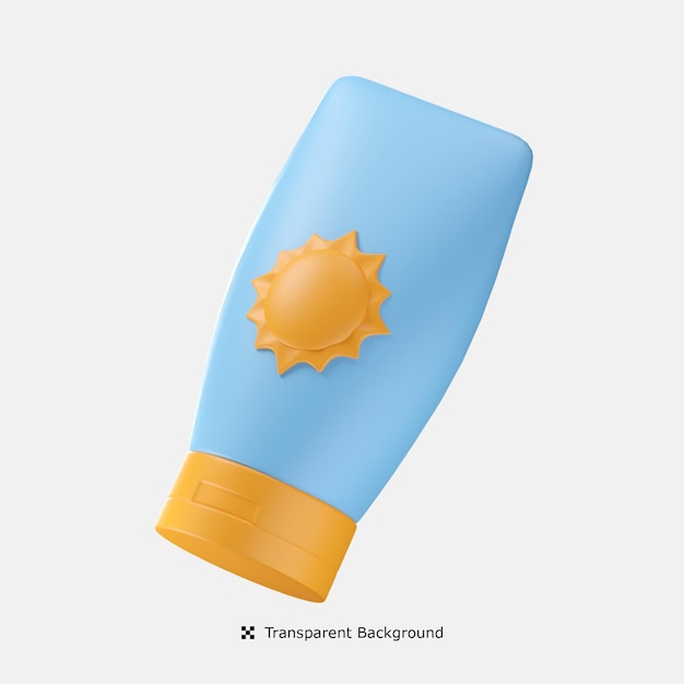 Sunscreen lotion 3d icon illustration