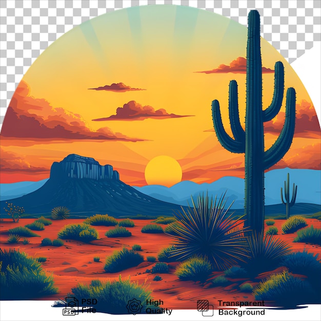 Sunset in the Arizona Desert with Cactuses TShirt Graphic