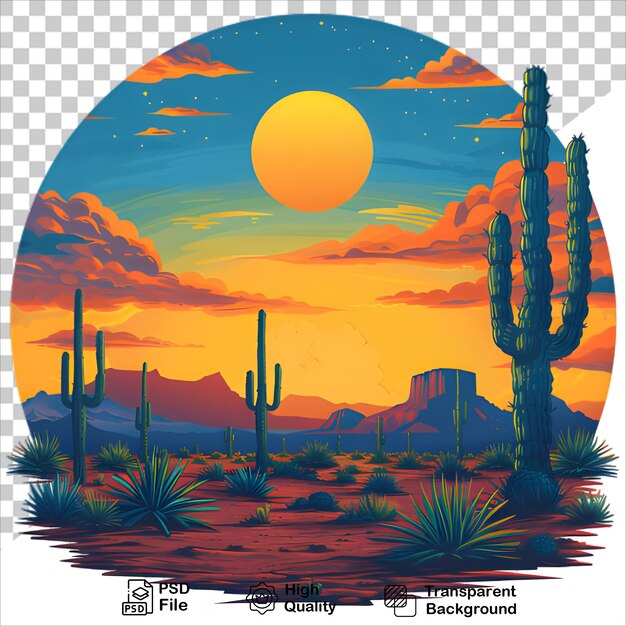 Sunset in the Arizona Desert with Cactuses TShirt Graphic