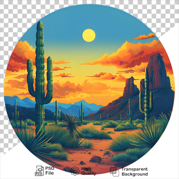 Sunset in the Arizona Desert with Cactuses TShirt Graphic