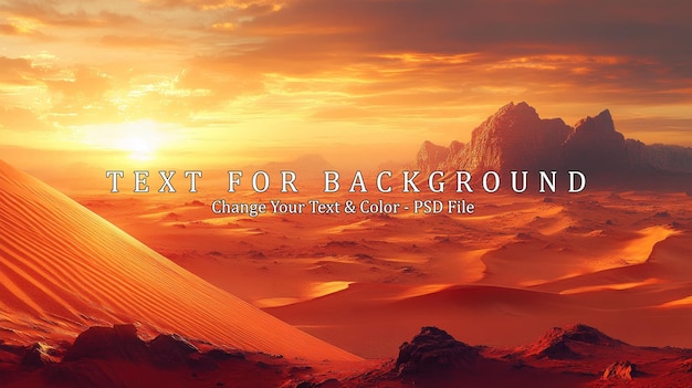 PSD sunset over desert landscape