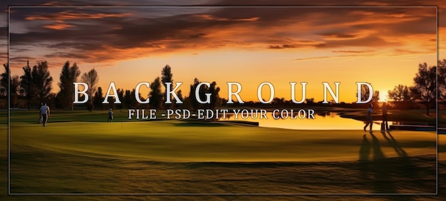 PSD sunset golf course landscape