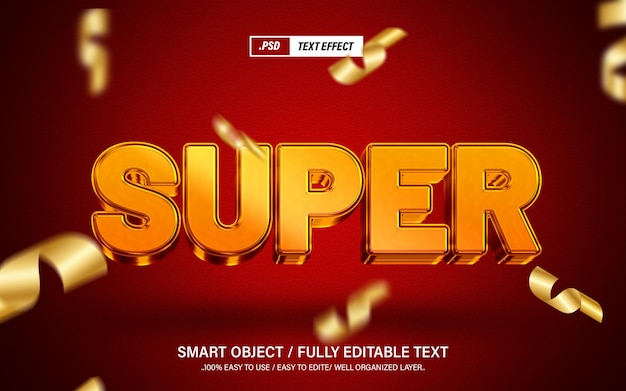 Super 3D Editable Psd Text Effect Style