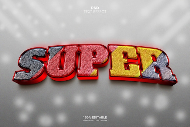 Super 3D PSD Editable Text Effect Design