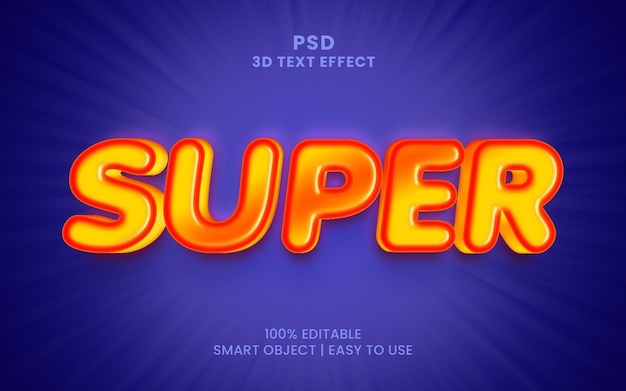 PSD super 3d style text effect psd