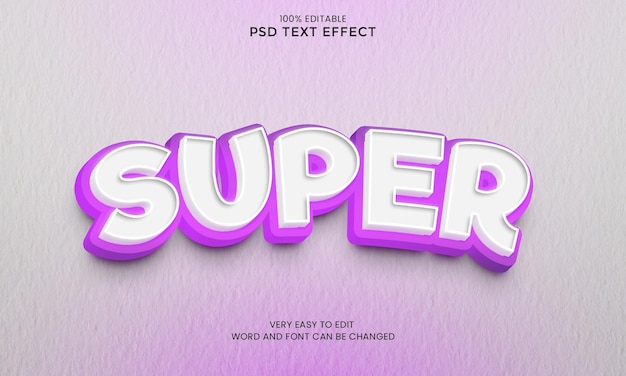 Super 3d text effect template