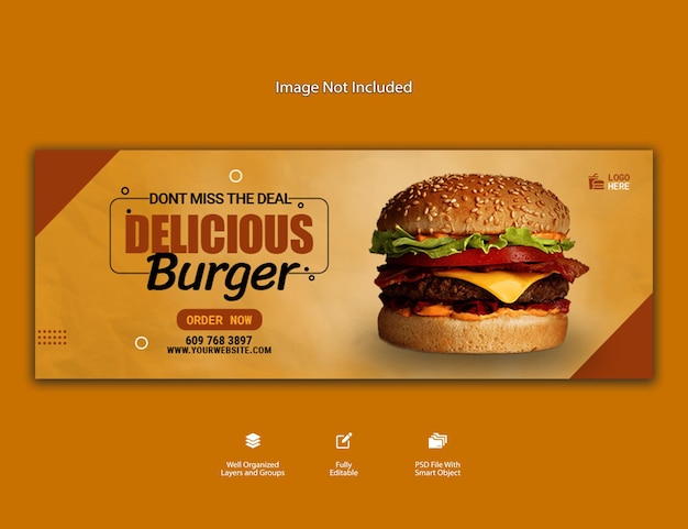 Super Delicious Burger Banner Design Template