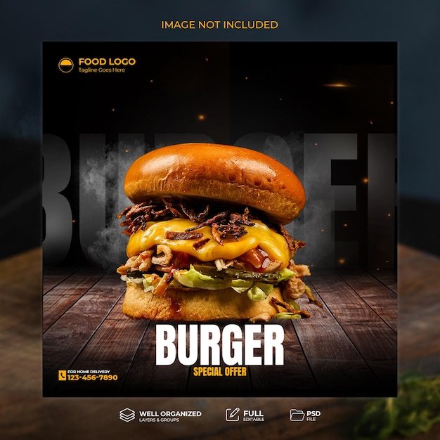 Super delicious hamburger and food menu squire post template