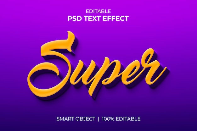 Super editable 3d text effect mockup Premium PSD