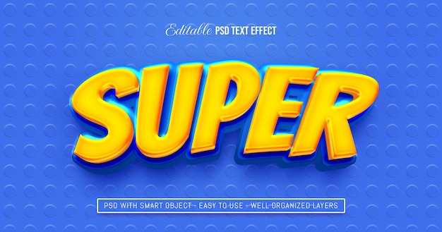 Super glossy text editable 3D style text effect