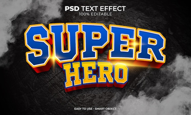 PSD super hero text effect editable groovy text style