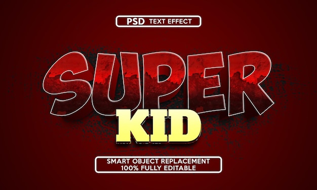 super kid  text effect template