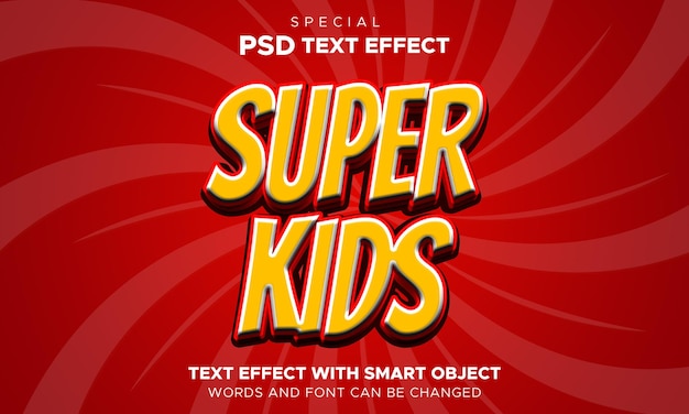 Super Kids Text Effect editable smart object