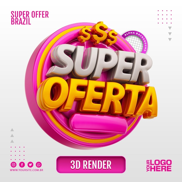 PSD super offer 3d render