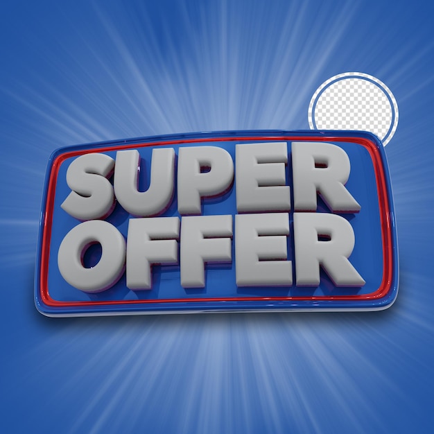 Super offer Label 3d render