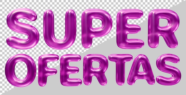 Super offers text in brazilian portuguese with 3d modern style