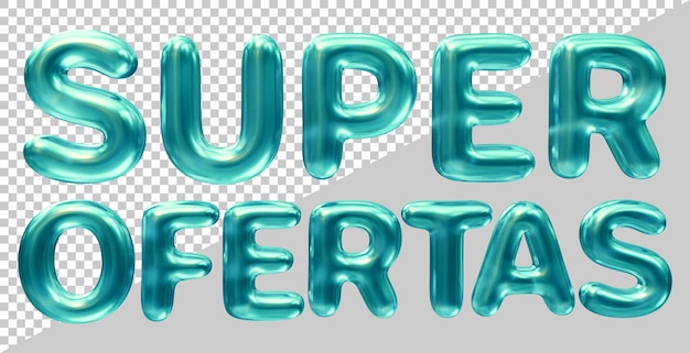 Super offers text in brazilian portuguese with 3d modern style