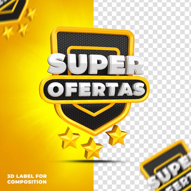 super offers with yellow podium  for brazilian campaigns 3d render