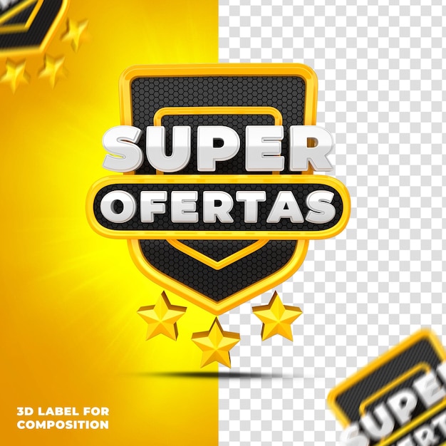 super offers with yellow podium  for brazilian campaigns 3d render