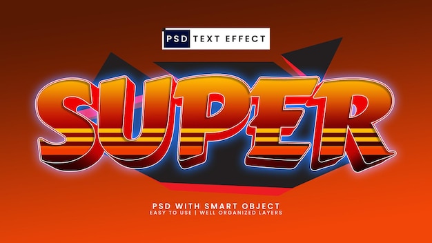 PSD super power heroes 3d editable text effect