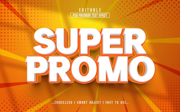 Super Promo 3D Editable Psd Text Effect Style