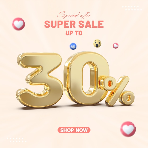 Super sale 30 percent Template post