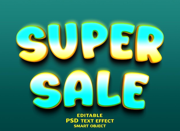 super sale 3d text effect design