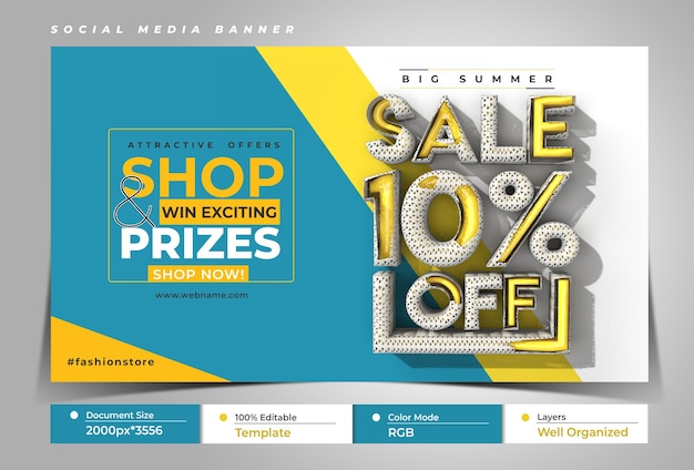 Super Sale Digital Marketing Horizontal Banner Template.