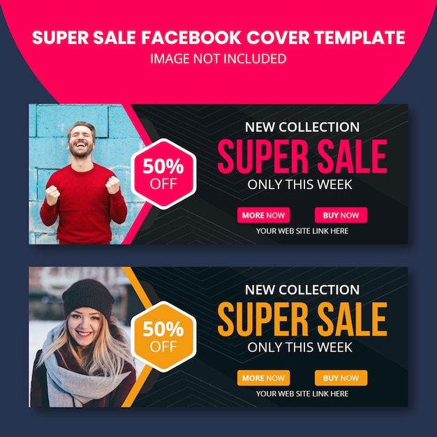 Super sale facebook banner template