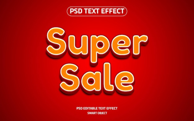 Super sale logo mockup 3d text effect