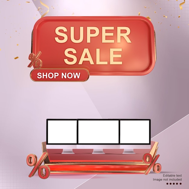 Super sale promotion poster template design