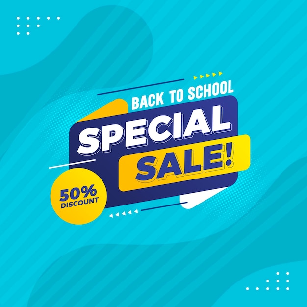 Super sale special discount banner design template for back to school