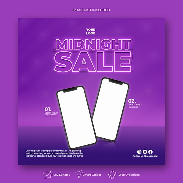 Super sale special offer promotion for instagram design template