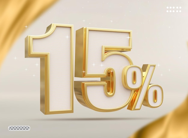 Super sale with 15 percent gold 3d number