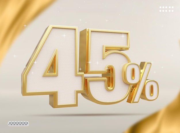 Super sale with 45 percent gold 3d number