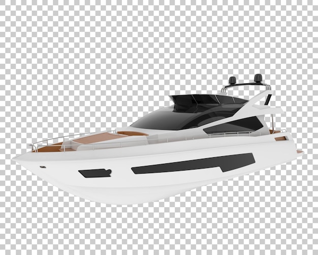 Super yacht on transparent background 3d rendering illustration