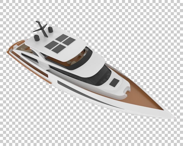 Super yacht on transparent background 3d rendering illustration