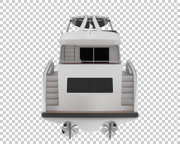 Super yacht on transparent background 3d rendering illustration