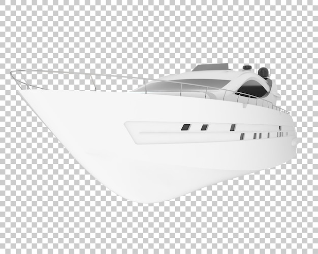 Super yacht on transparent background 3d rendering illustration