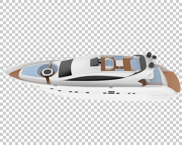 Super yacht on transparent background 3d rendering illustration