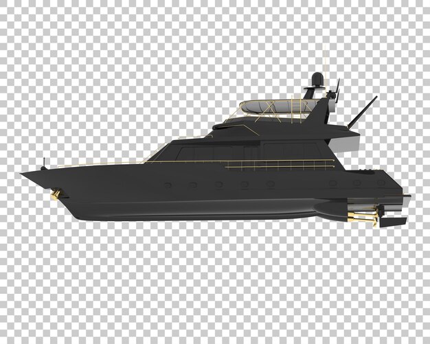 PSD super yacht on transparent background 3d rendering illustration