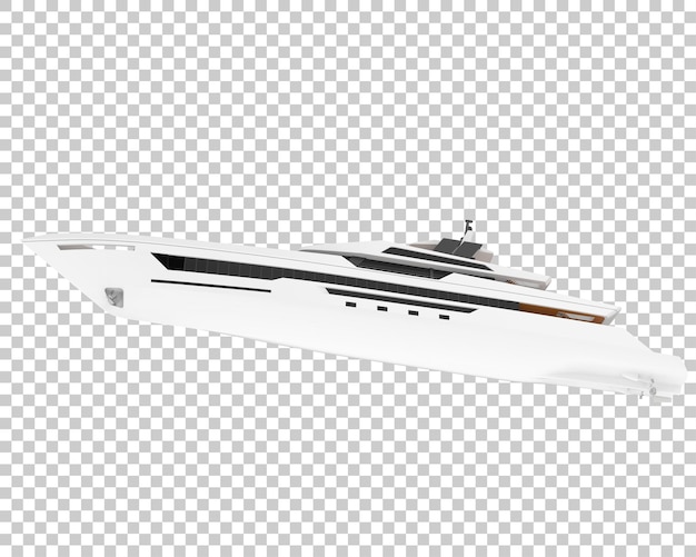 Super yacht on transparent background 3d rendering illustration