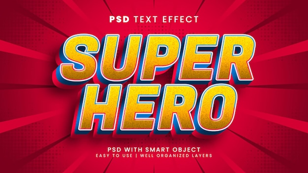 Superhero editable text effect with cartoon and kids text style