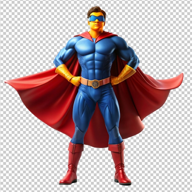 superhero standing with goggles transparent background