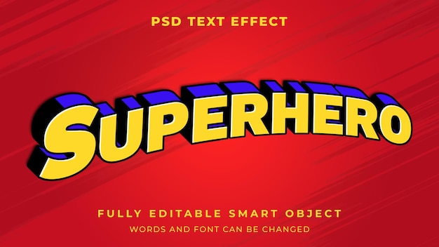 Superheroes graphic style editable text effect