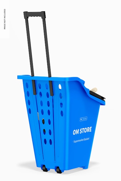 Supermarket Basket Mockup, Back View