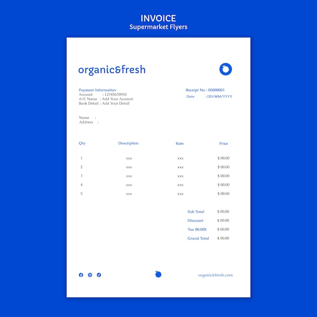 Supermarket business invoice template